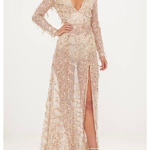 SOLD❗️Prettylittlething sheer sequin Maxi dress